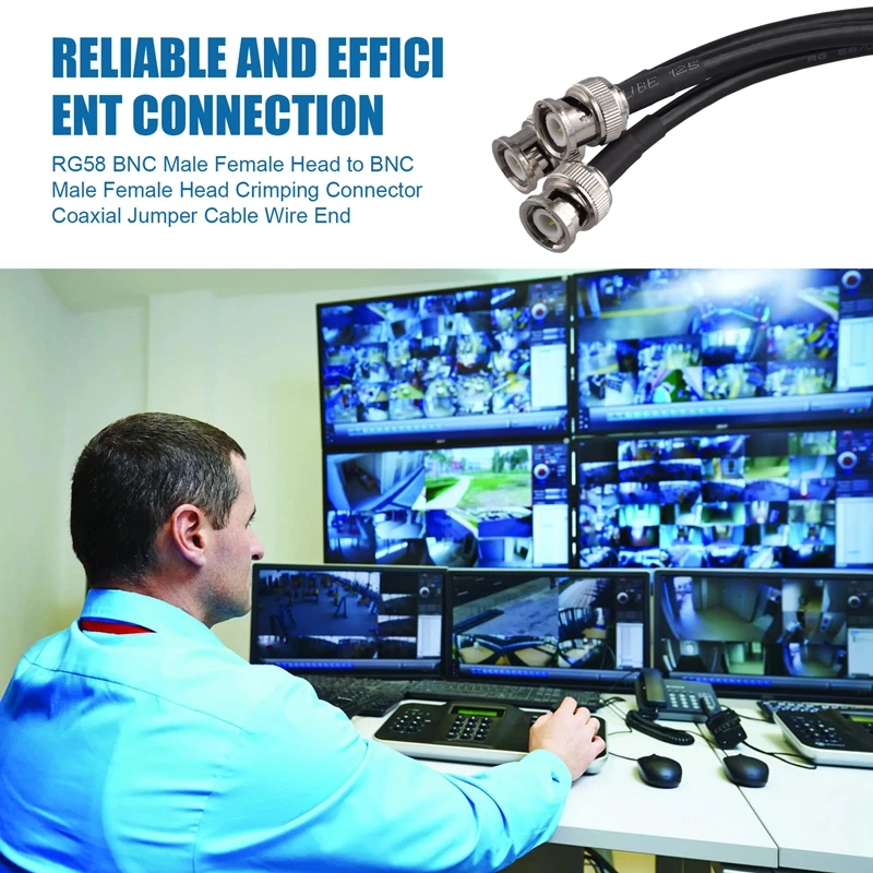 RG58 BNC ذكر التوصيل إلى BNC ذكر التوصيل تجعيد موصل اقناع كابل قافز سلك راسم الذبذبات إشارة الخط