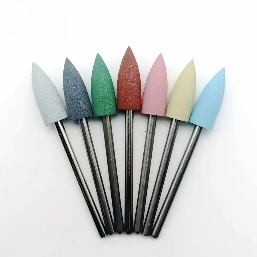 1 قطعة Cuspidal رئيس 7 ألوان المطاط و كربيد السيليكون مبرد أظافر الكهربائية آلة أظافر مسمار الحفر اكسسوارات أدوات مسمار بت #5