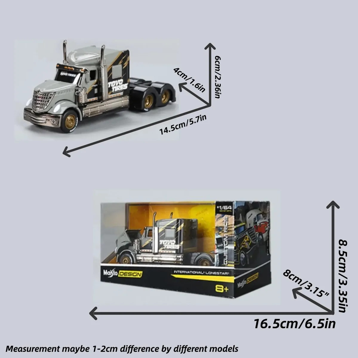 รถบรรทุกหนักจำลองแบบหล่อโมเดลรถบูติกขนาดเล็กของเล่นสำหรับเด็ก1:64นานาชาติ lonestar