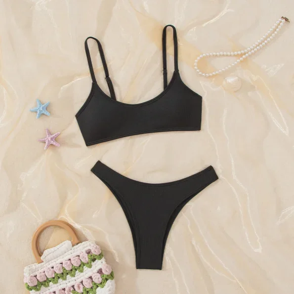 

2026 New Slim-Fit Cutout Sexy Women's Hot Spring High-Cut Split Bikini