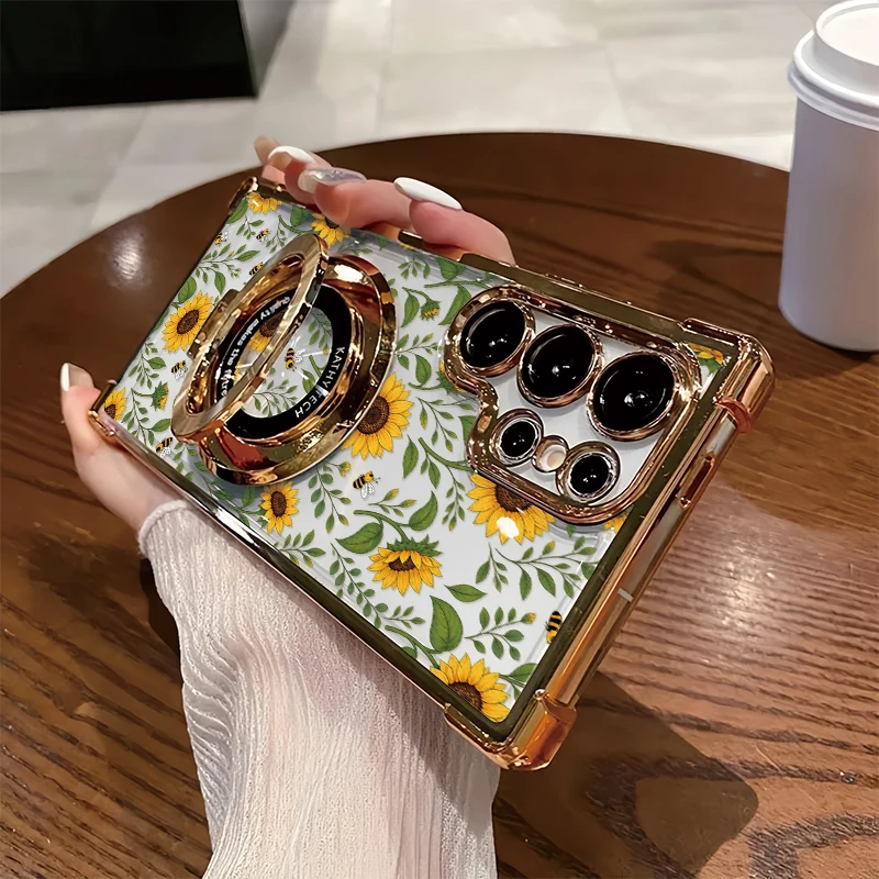 Fashion Flower Case For Samsung Galaxy A52S A52 A32 A12 A22 A31 A21S A50 A51 A30 A20 A10S Four Corners Anti Drop Soft Cases Etui