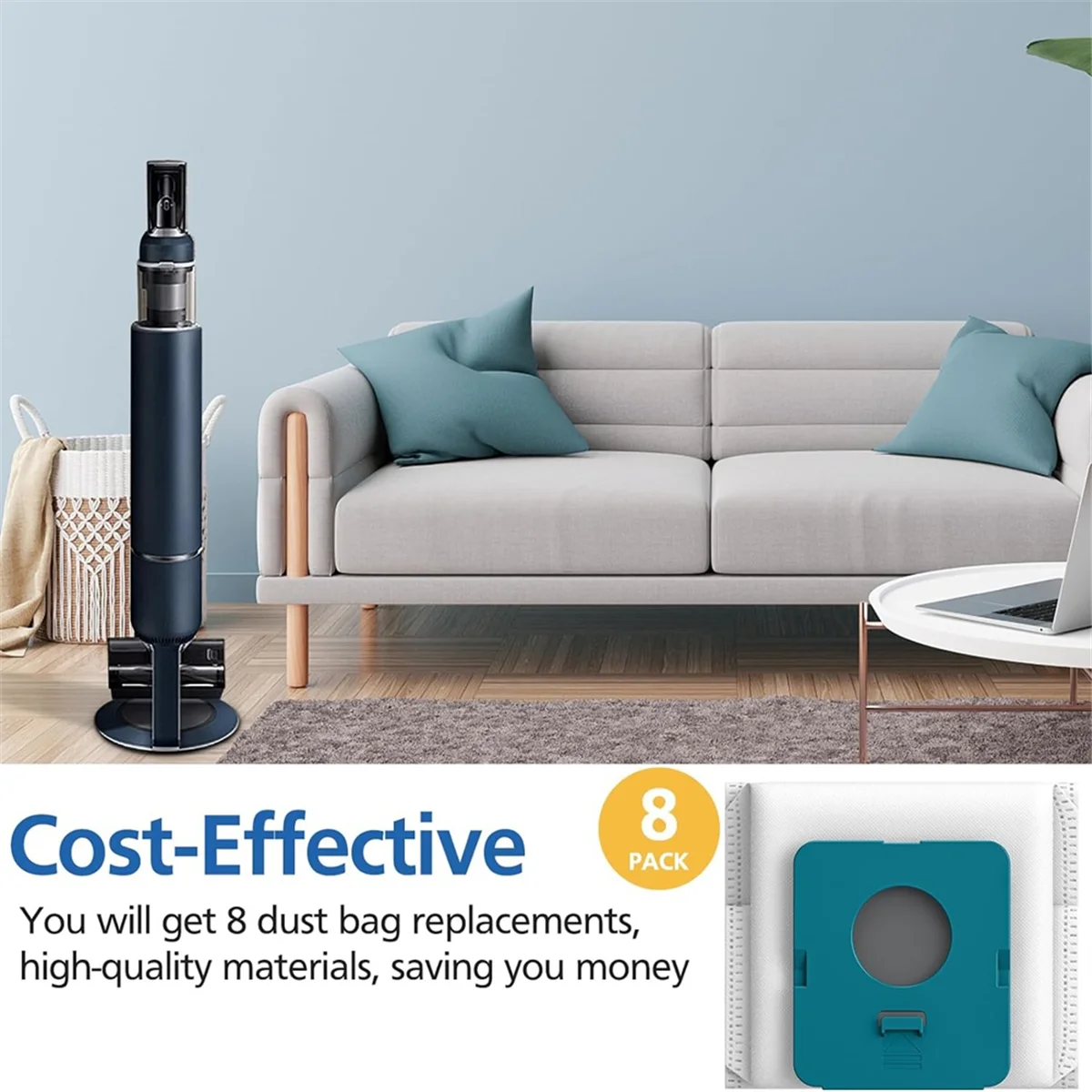 M17K Confezione da 8 sacchetti per la polvere VCA-ADB952 compatibili con Samsung Bespoke Jet Pro Extra/Complete Aspirapolvere portatile extra
