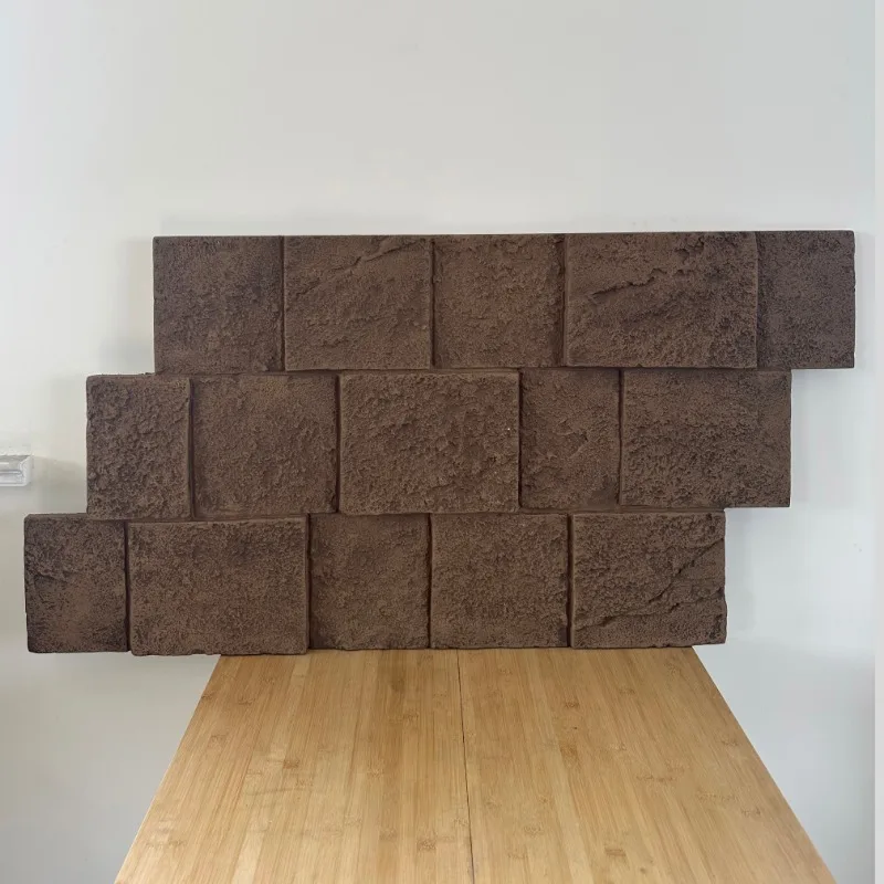 3D Mountain Stones Indoor Outdoor Rock Stone PU Stone Panel Background Wall Decorative Panel Veneer