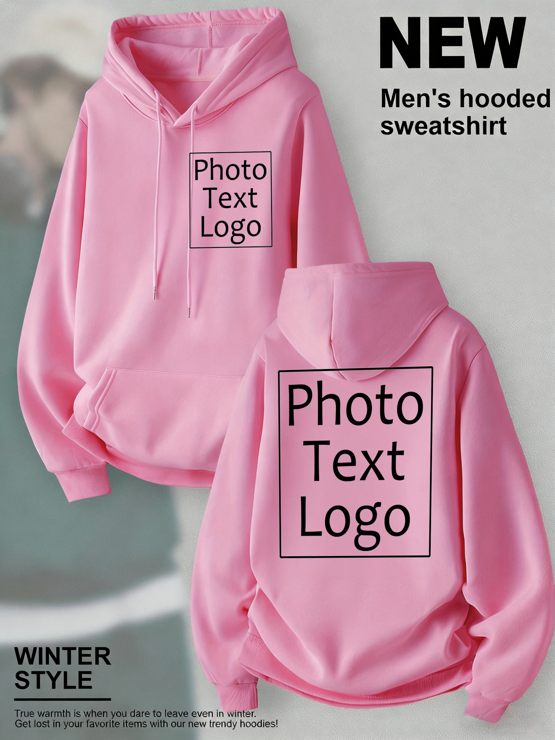 Personalisierter, individuell gestalteter Herbst-Freizeit-Sport-Hoodie für Herren, Fleece-Team-Basic-Sweatshirts, Streetwear, Büro-Arbeitskleidung, kreative Kleidung – Detail 20