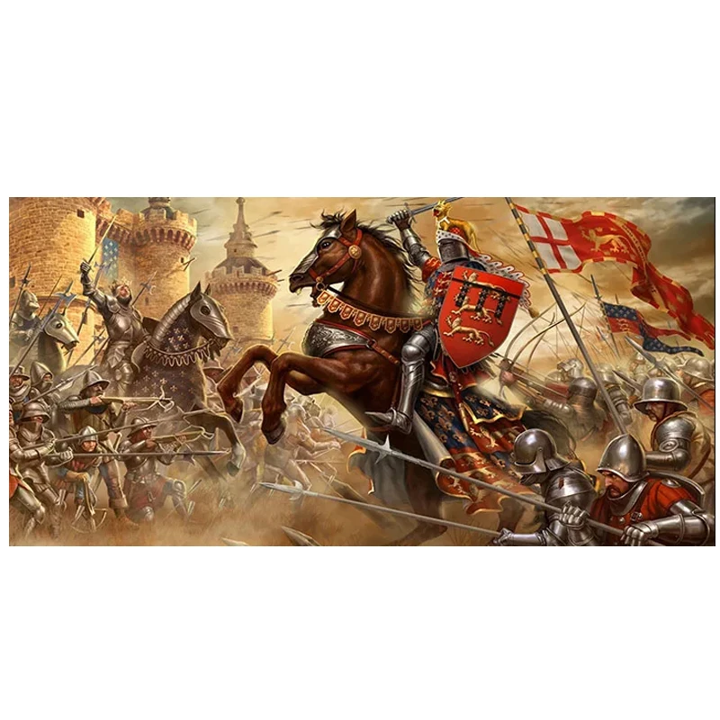 Knights Templar Medieval Crusader Battlefield DIY Diamond Painting Jewelry Cross Stitch Kits Diamond Art Mosaic Large Home Decor