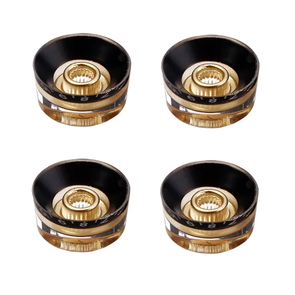 4Pcs Black Gold Guitar Speed Control Knobs Volume Tone Knob Portable Lightweight Speed Control Guitar Knobs For Les Paul Guitars