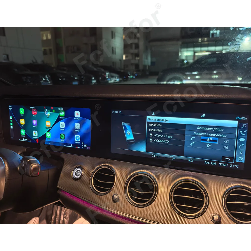 Android 14 CarPlay Car Accessories Dual 12.3 Inch For Mercedes Benz E Class W213 2016-2019 Car GPS Navigation Stereo Head Unit