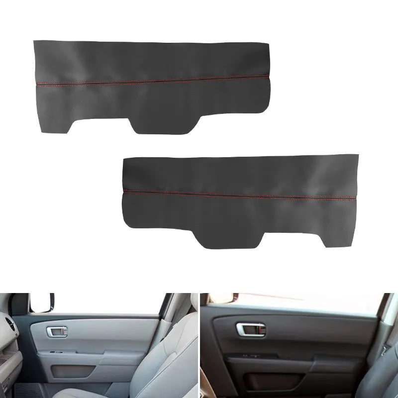 

2 шт. для Honda Pilot 2009-2015: накладки на передние дверные подлокотники из микрофибры и кожи, элементы стайлинга автомобиля