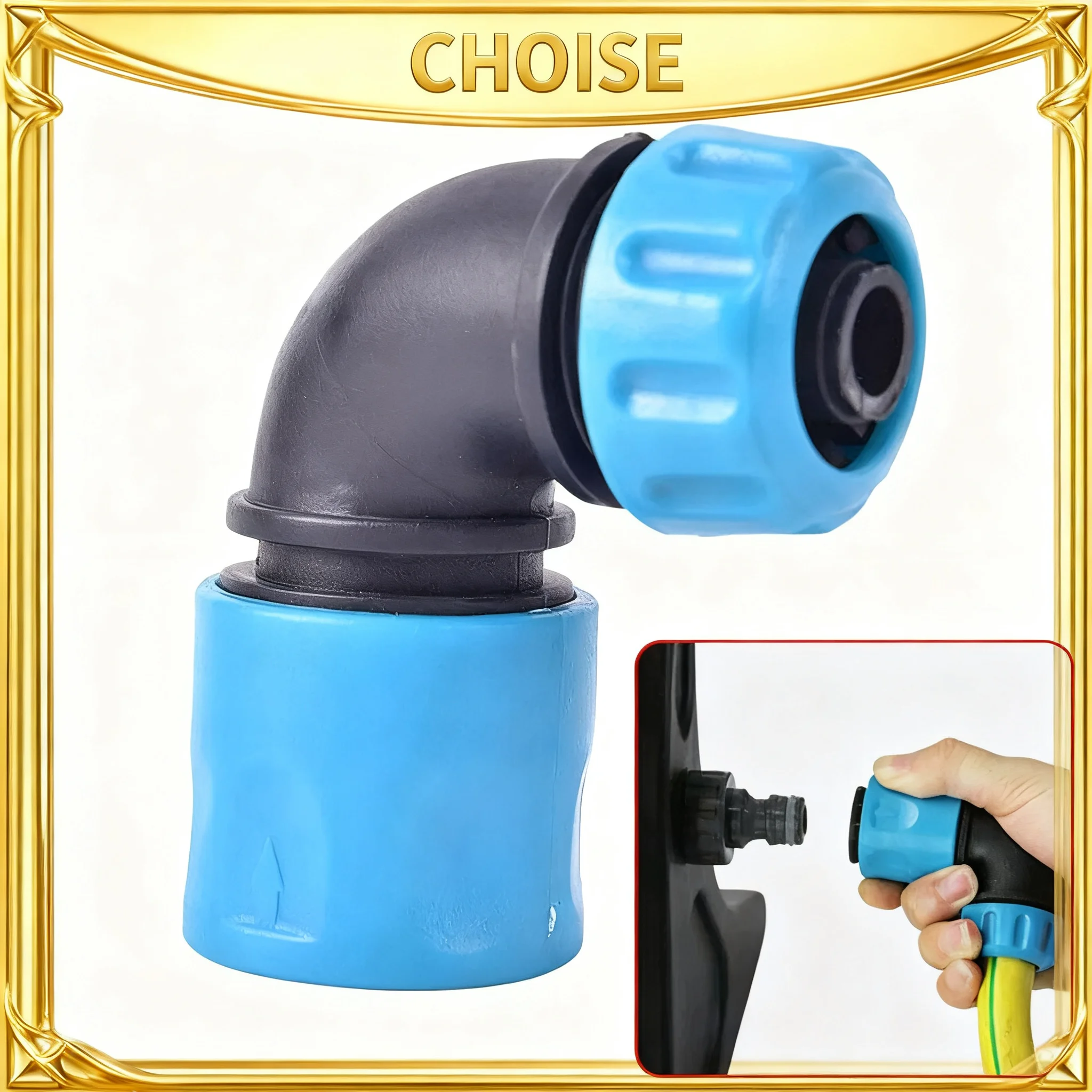 Conector de Agua para Jardín de 1/2 Pulgada, Codo de Tubería Flexible de ABS, Adaptador de Conexión Rápida para Manguera de Riego