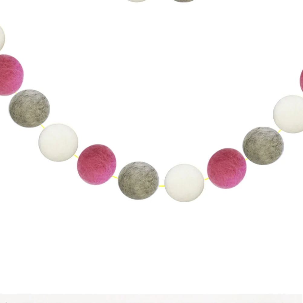 

Wool Ball 2M Handmade Felt For Birthday Party Hanging Home Room Decoration White Grey Pink Party Garland Birthday Decor
