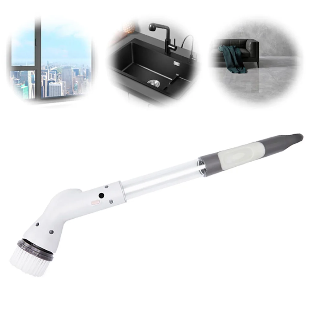 Escova de limpeza elétrica, escova de limpeza elétrica, à prova d'água, purificador de banheiro com 5 cabeças de escova substituíveis para azulejo de piso de banheiro
