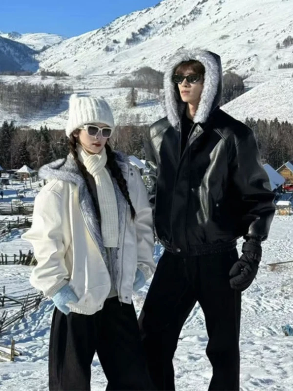 

Американская зимняя утепленная куртка-жилет из искусственной кожи с капюшоном, с принтом «Волк-король» и «Горный орел», для мужчин и пар, для охоты