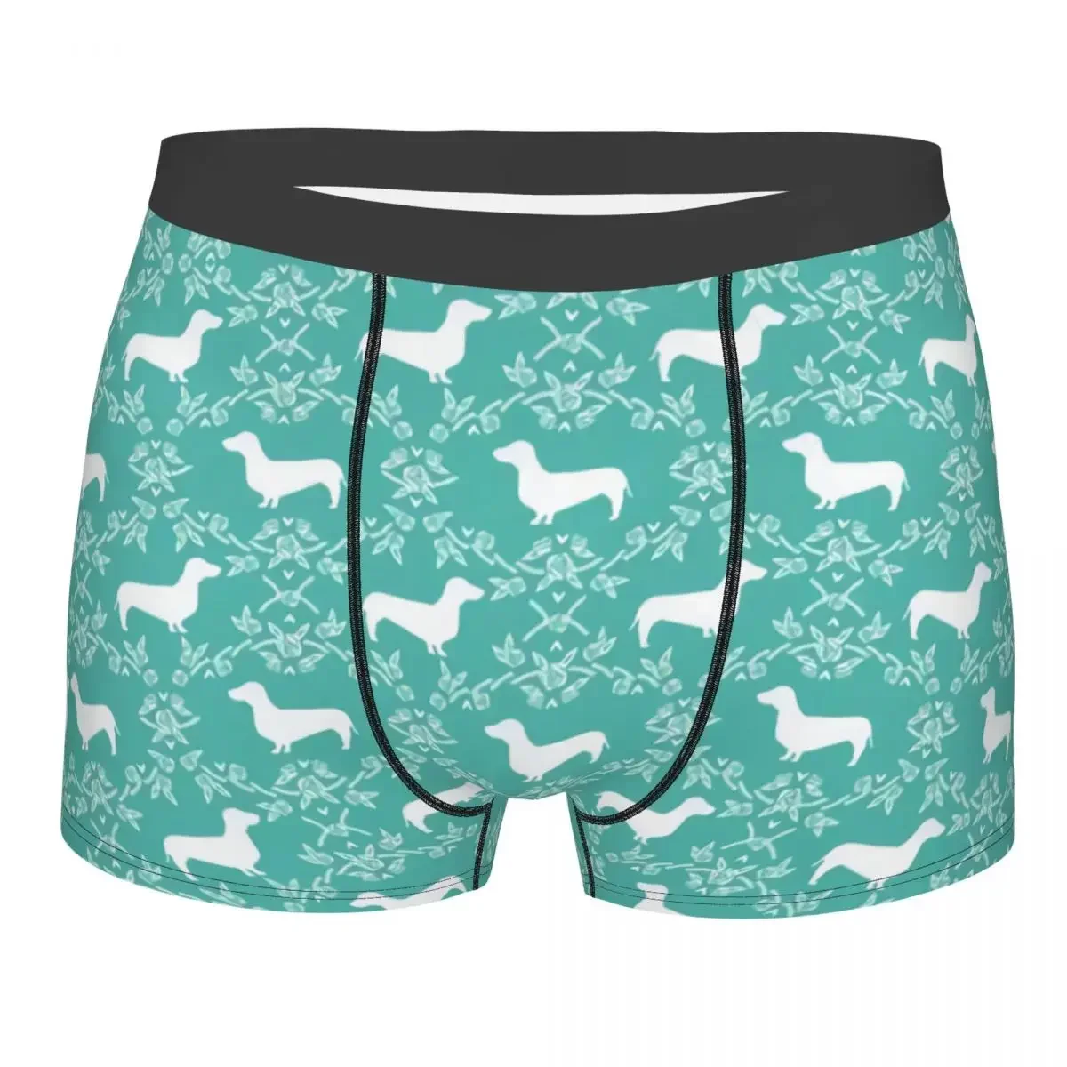 Custom Male Cool Dachshund Sausage Dog Underwear Badger Animal Boxer Briefs Soft Shorts Panties Underpants