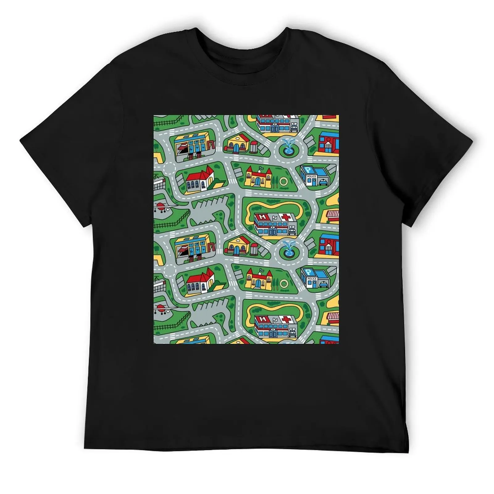 Car City Carpet Road Rug 90s Nostalgic Toy T-Shirt shirts graphic customs clothes for men