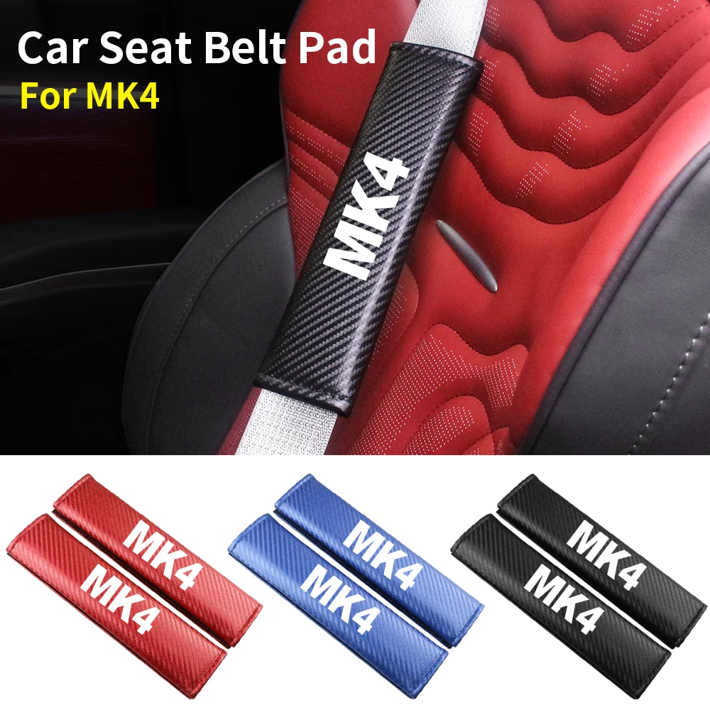 

Carbon Fiber Car Safety Belt Cover Adjustable Seat Belt Cover Shoulder Strap Padding Pad For VW Volkswagen MK4 Auto Accessories