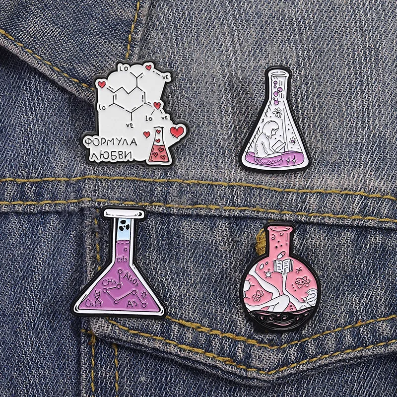 Creative Chemistry Brooch Cartoon Decorative Alloy Badge Accessories Experimental Beakers Scientific Baking Paint Accessories