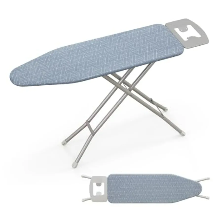 

Full Size Ironing Board 48 x 13.5 with Iron Rest Adjustable Hght from 7 Levels Removable Heat-Resistant Cover Foldable Stand He