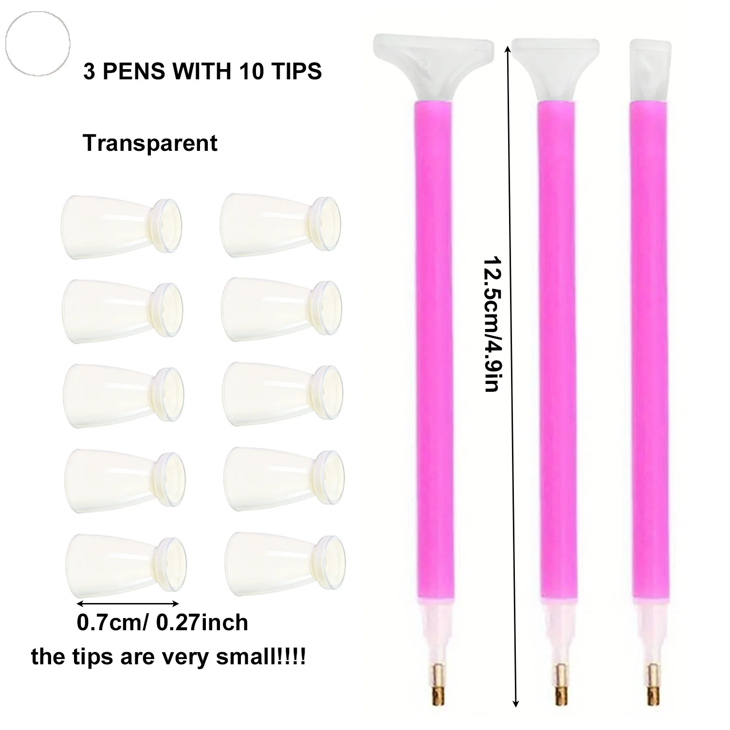 10 Silicone Tips & 3 Pens Diamond Painting Pen Set, Wax-Free No Electricity Essential Diamond Art Tool Accessory for DIY Crafts view 3