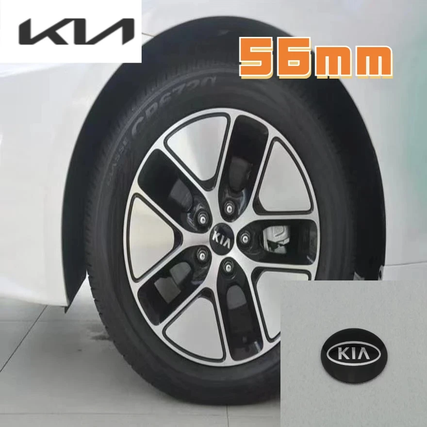 

4 pieces 56mm Hub sticker hub cover labeling K5 Freddy tire center cover logo sticker For Kia logo K2 K3 K4 K5 Sportage Souranto