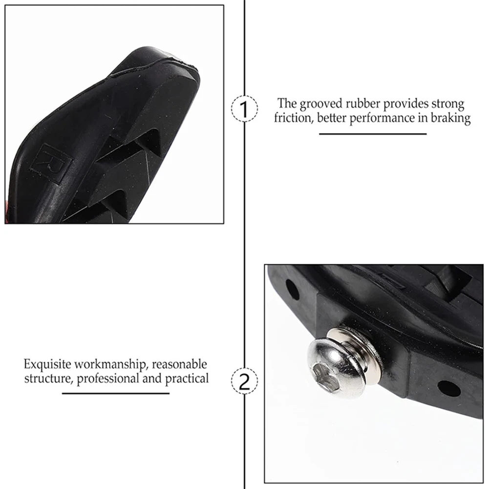 50mm Rennrad V-Bremsbeläge aus Gummimischung mit Schlammführungsrille für Allwetter-Radfahren, schwarz, 1 Paar mit Werkzeug – Detail 3