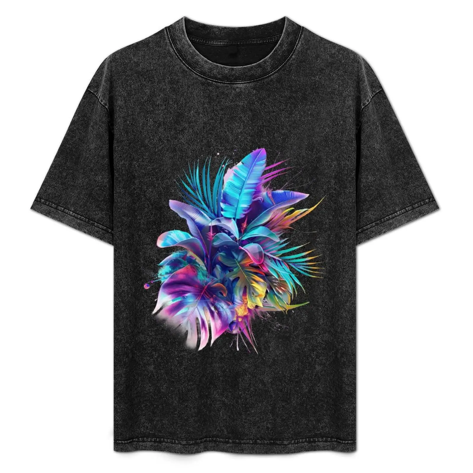 

Cosmic Botanical Symphony T-Shirt Simple Solid Color Crew Neck Tee