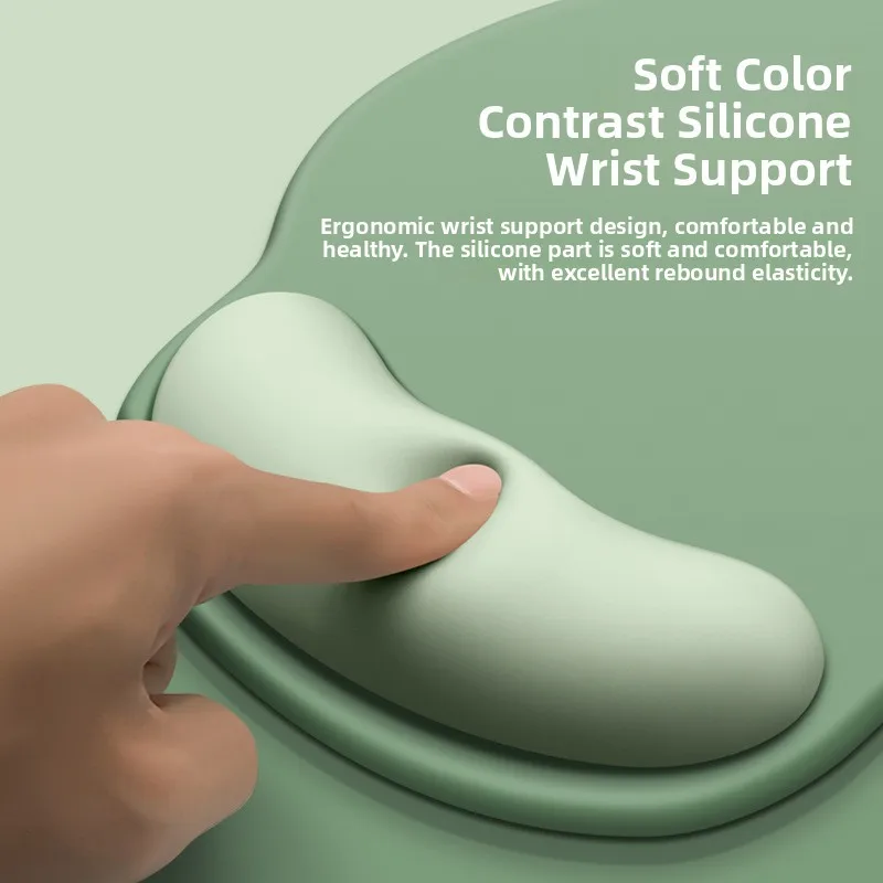 Office Computer Mouse Pad with Wrist Support Silicon Material Female Pattern Design Protective Cushion for Women's Wrist
