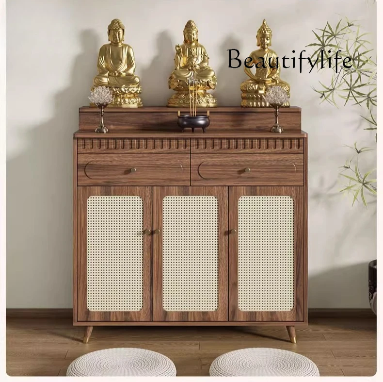 

Buddhist shrine offering table Shrine God of Wealth offering table Incense case Taichung antique vertical cabinet