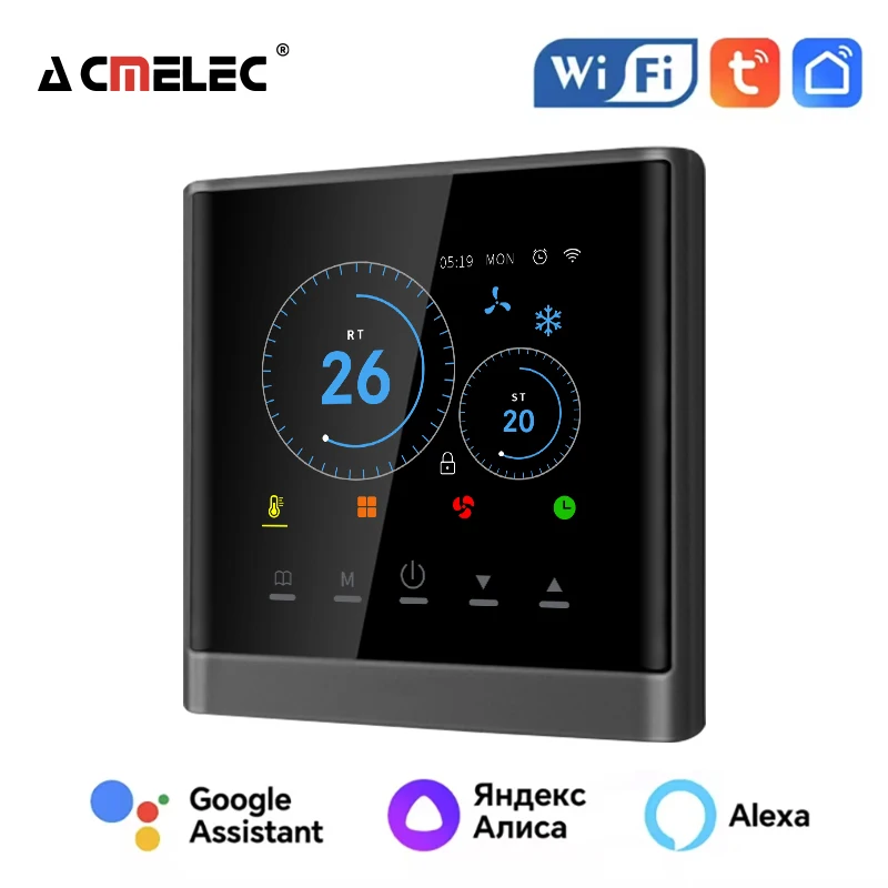 Tuya Air Conditioner For Google Home Alexa DuerOS WIFI Smart Thermostat  Central Room Temperature Adjustable Digital