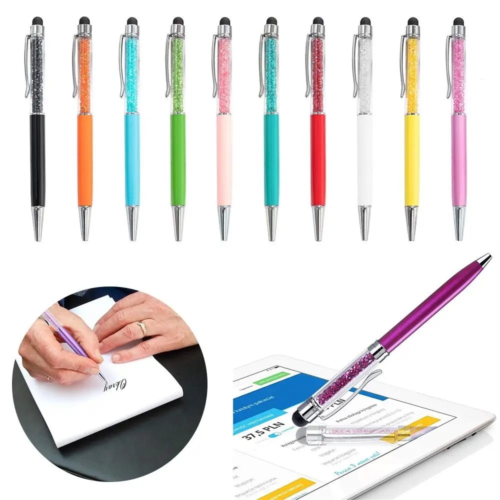 5PCS 2-In-1 Capacitive Stylus Creative Writing Black Ink Touch Screen Pen Stationery Gel Pen School Office