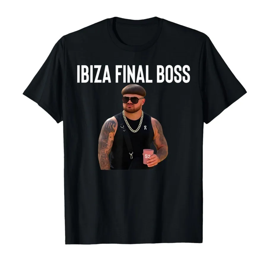 Divertida Viral Bower corte de pelo Ibiza Final Boss Meme Club camiseta de verano para hombres mujeres 100% algodón moda tendencia Hip-hopT camisas