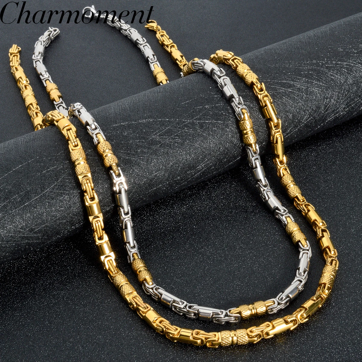 Neue männer und frauen Edelstahl Halsketten Geometrische Byzantinischen Ketten Retro Hip-hop Punk Party Schmuck Geschenke – Detail 5