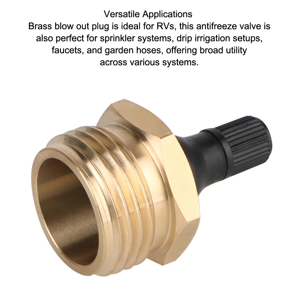 RV Accessories and Travel Trailers Motorhomes for Campers Brass Quick Connect RV Blow Out Plug Helps Clear The Water Lines in RV