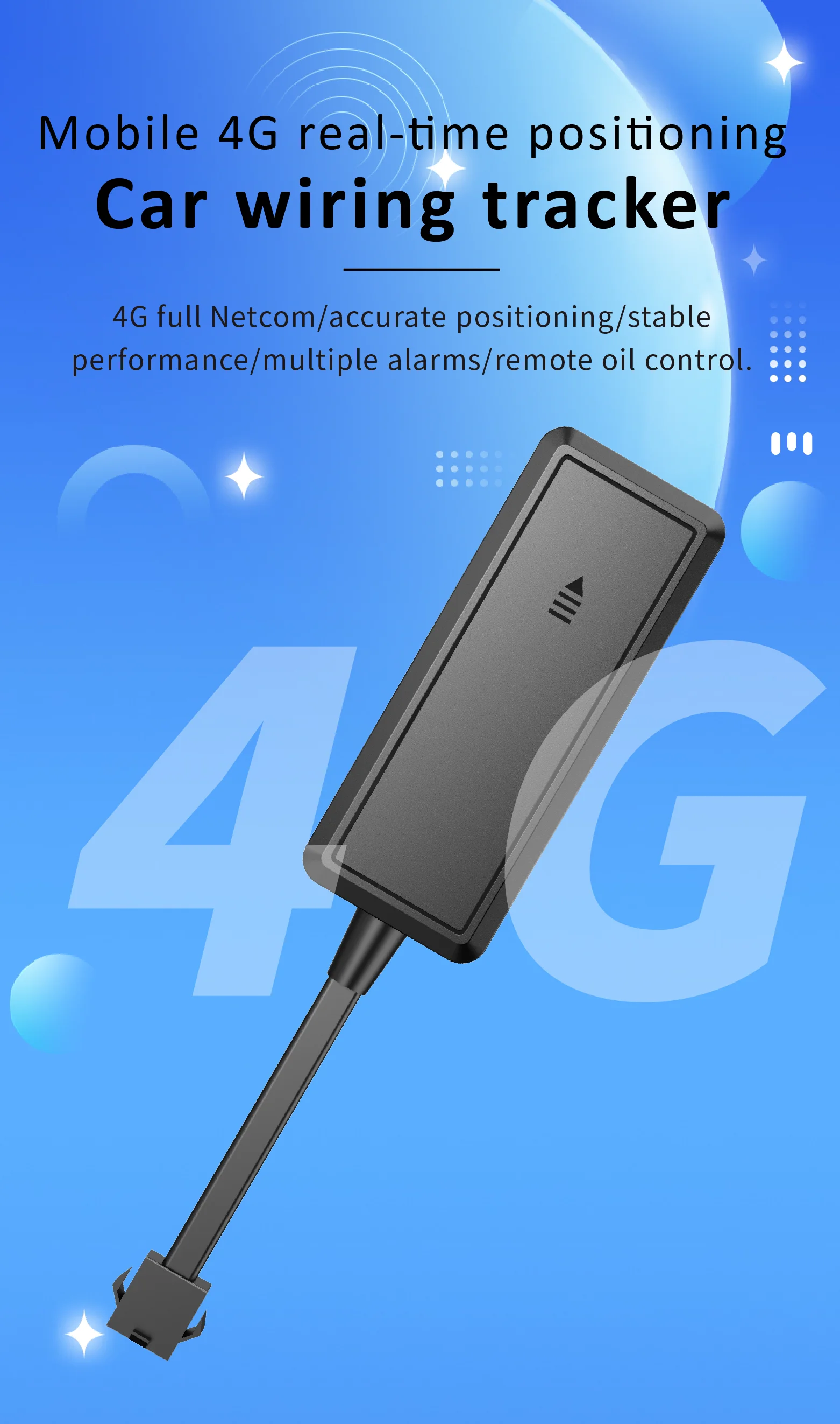 Rastreador GPS 4G en tiempo Real para coche, motocicleta, GPS inteligente con aplicación gratuita, detección Acc, vista de seguimiento de PC, modo de posicionamiento GPRS