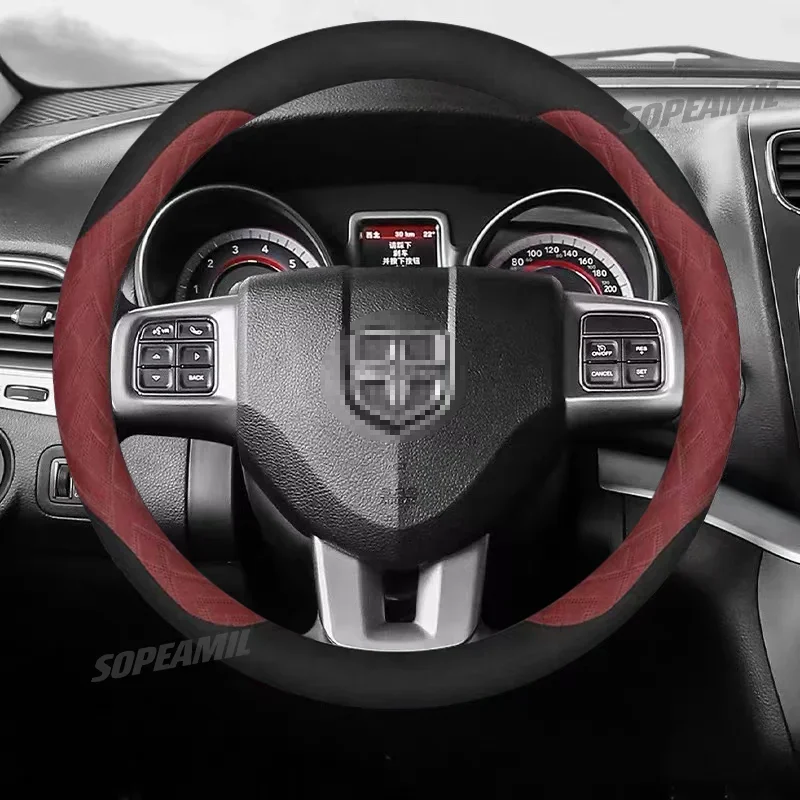 Car Steering Wheel Cover For Dodger SRT RAM Challenger Charger Durango Journey RT Avenger Caravan Caliber Dart Nitro Accessories