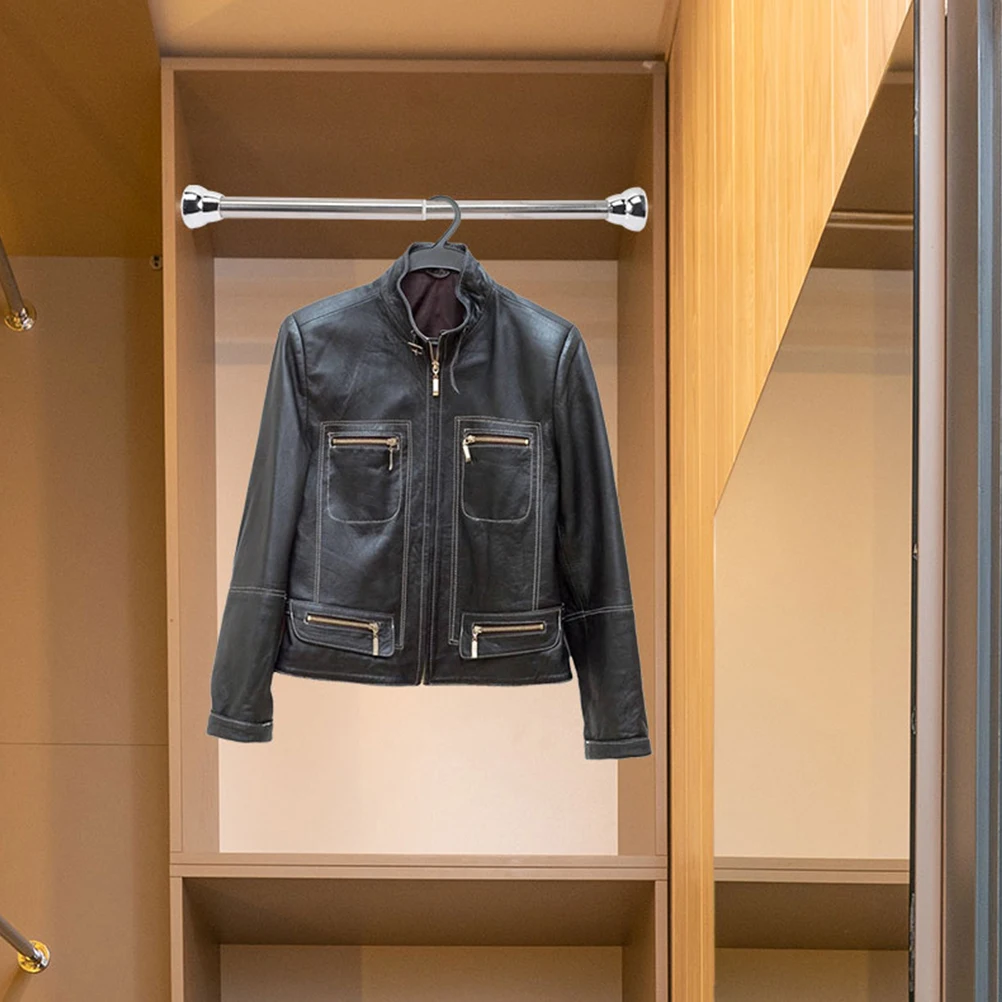 

Stretchable Shower Curtain Rod Stainless Steel Heavy Duty Tension Pole for Bathroom Wear Resistant Window Bay Wall Rack