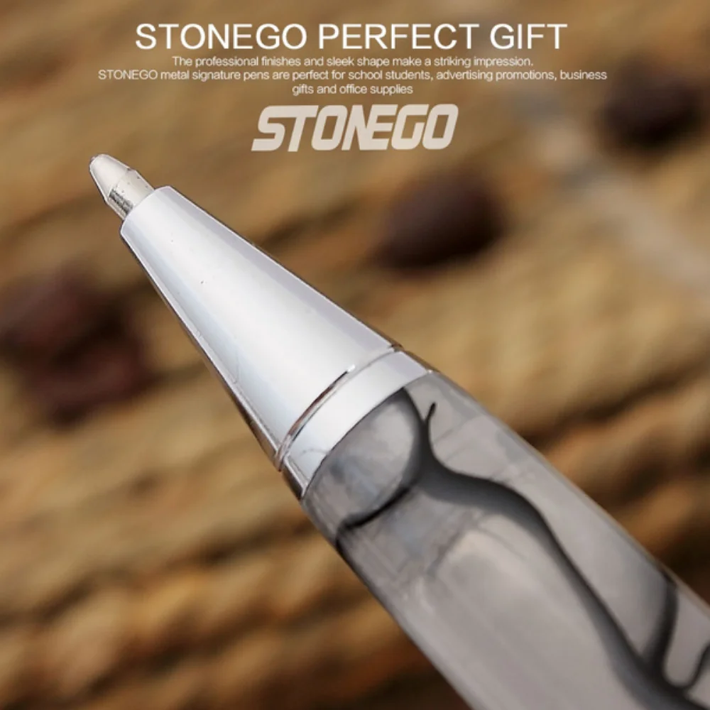 STONEGO Luxury Metal Ballpoint Pen, Retractable Ball Point Pen Stainless Steel Lacquer Roller Ball Pen