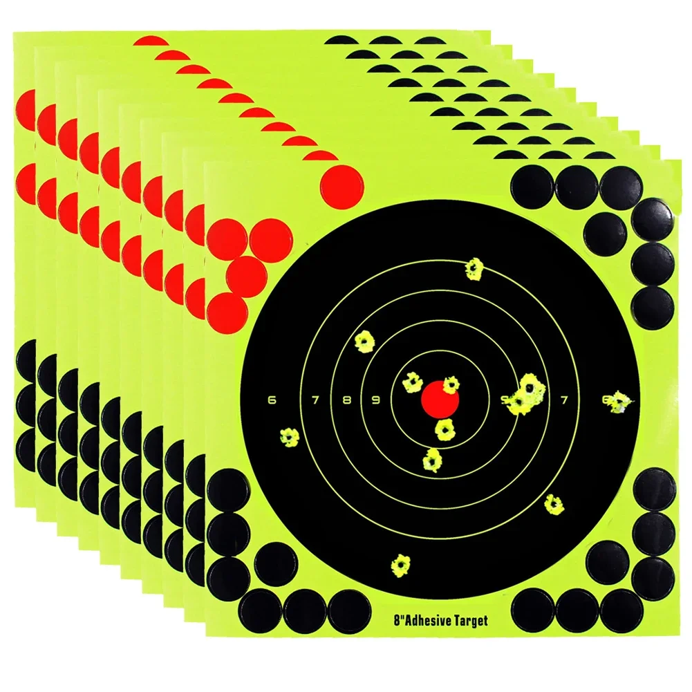 

A2 25 PCS/Set 8 inch Fluorescent Splash Shooting Practice Target Stickers Training Target Paper Hunting Accessories