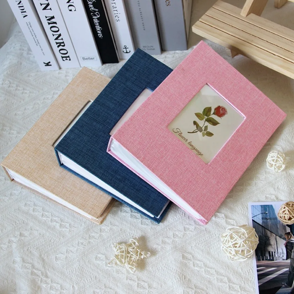 200 Pockets Photo Album 4x6 Photos Linen Cover Slip-in Picture Albums DIY Writable Large Scrapbook Album