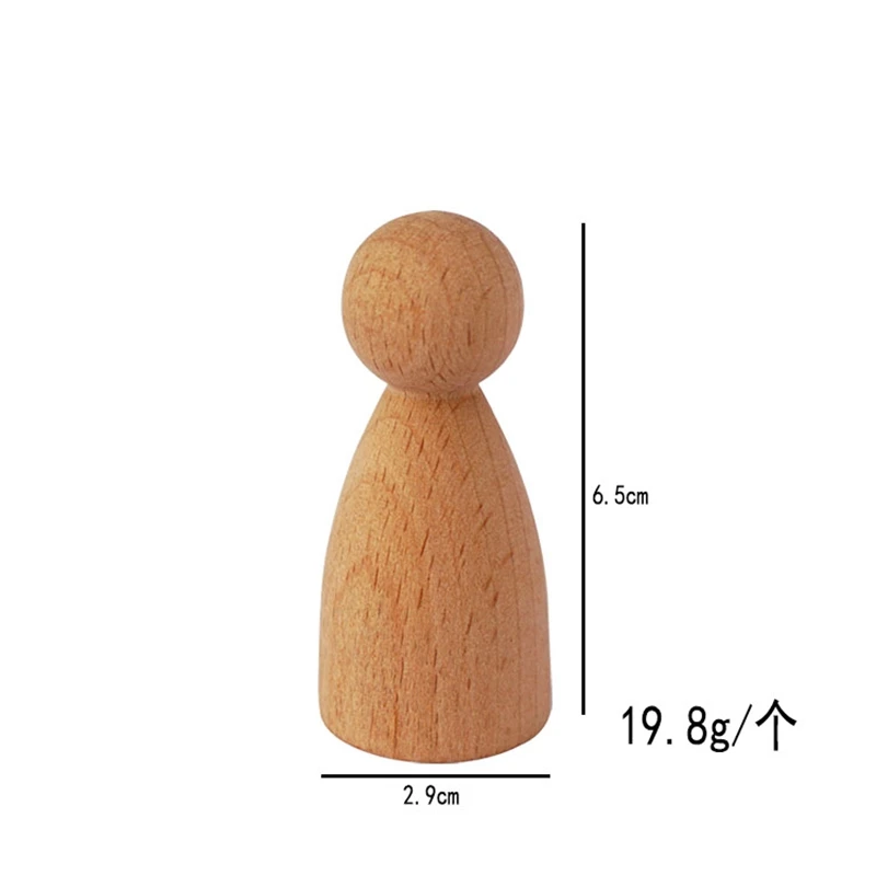 20st Houten Peg Pop Beuken Onvoltooide Houten Vormen Morden Craft Houten Losse Onderdelen DIY Accessoires voor Huisdecoratie