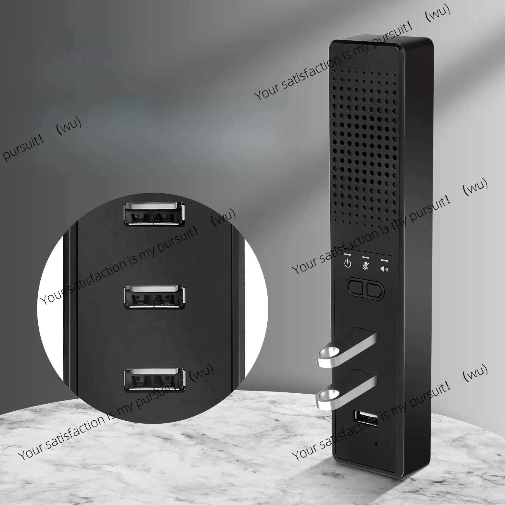 For Video Conference 3 in 1 Computer Speakers with Microphone & Hubs USB Conference Speaker, PC Mic