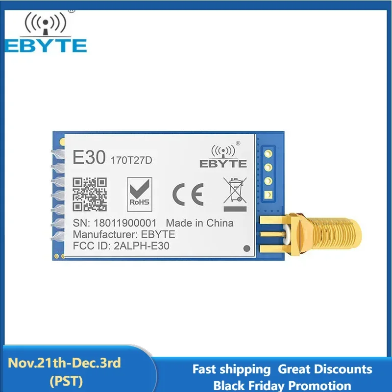 SI4463 170MHz Wireless Rf Module Vhf Transceiver cojxu E30-170T27D UART 500mw SMA Connector Iot TCXO Transmitter Receiver