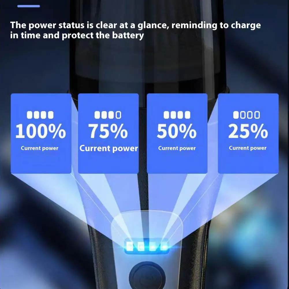 Portable Wireless Vacuum Cleaner Powerful Wireless Car Vacuum Cleaner with Long Battery Life Washable Filter Usb for Cars