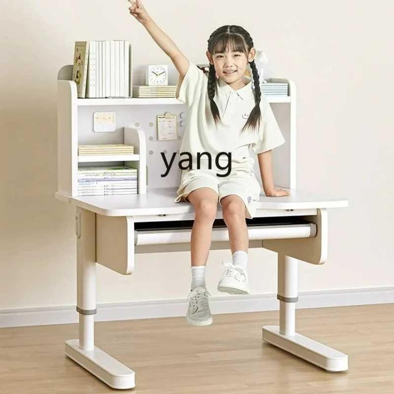 

LTT Children's Study Desk Small Apartment Solid Wood Desk Primary School Student Writing Desk Adjustable Table and Chair