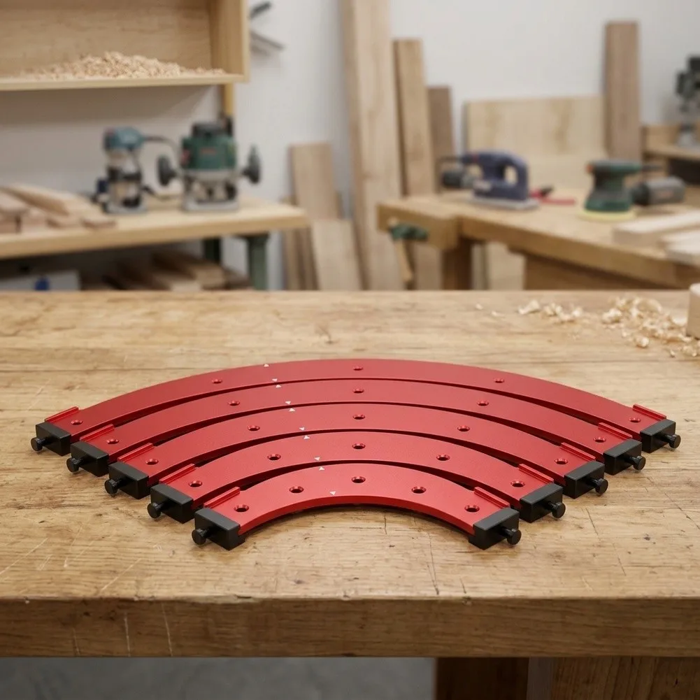 Router Corner Radius Template Kit 5 Sizes For R100 R150 Aluminum Alloy Construction for Woodworking Routing Tasks