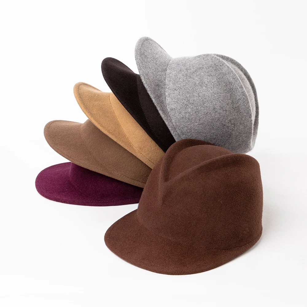 

100% Australia Wool Felt Equestrian Style Cap Women Outdoor Fashion Wool Cap