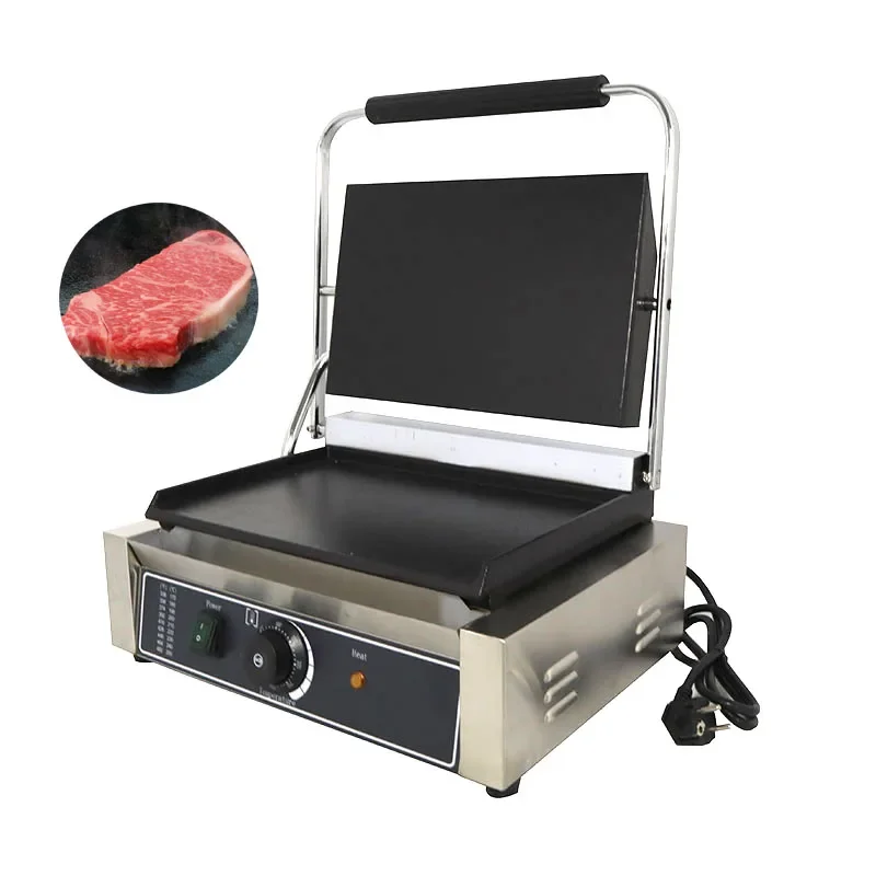 Commercial Electric Cast Iron Contact Sandwich Panini Press Maker Grill Griddle Machine