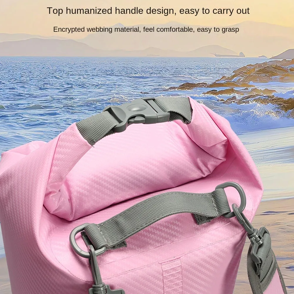20L Waterproof Dry Bag with Shoulder Straps Lightweight Swimming Bucket Bag Foldable Large-Capacity Beach Backpack