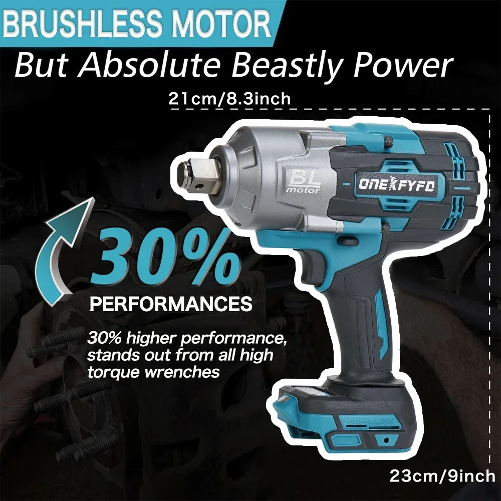 for  Brushless Cordless Electric Impact Wrench Rechargeable 3/4