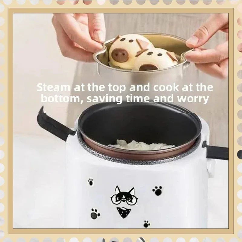 Durable 12V/24V/220V Car Home Dual-purpose 1.2L Mini Rice Cooker Non-stick Outdoor Cooking Pot 2026