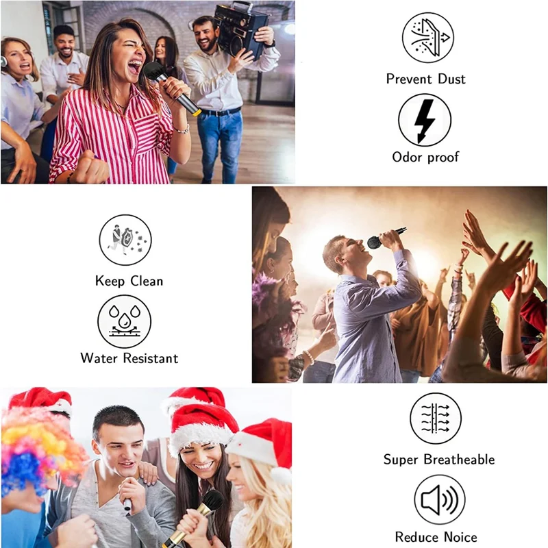 

400Pcs Disposable Microphone Cover, Handheld Microphone Windscreen For Karaoke KTV Recording Studio Easy Install 4 Color
